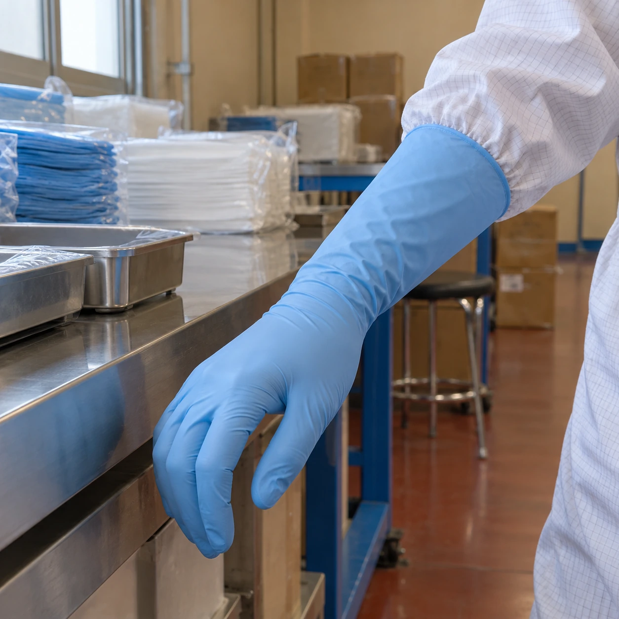 300 mm nitrile cleanroom gloves