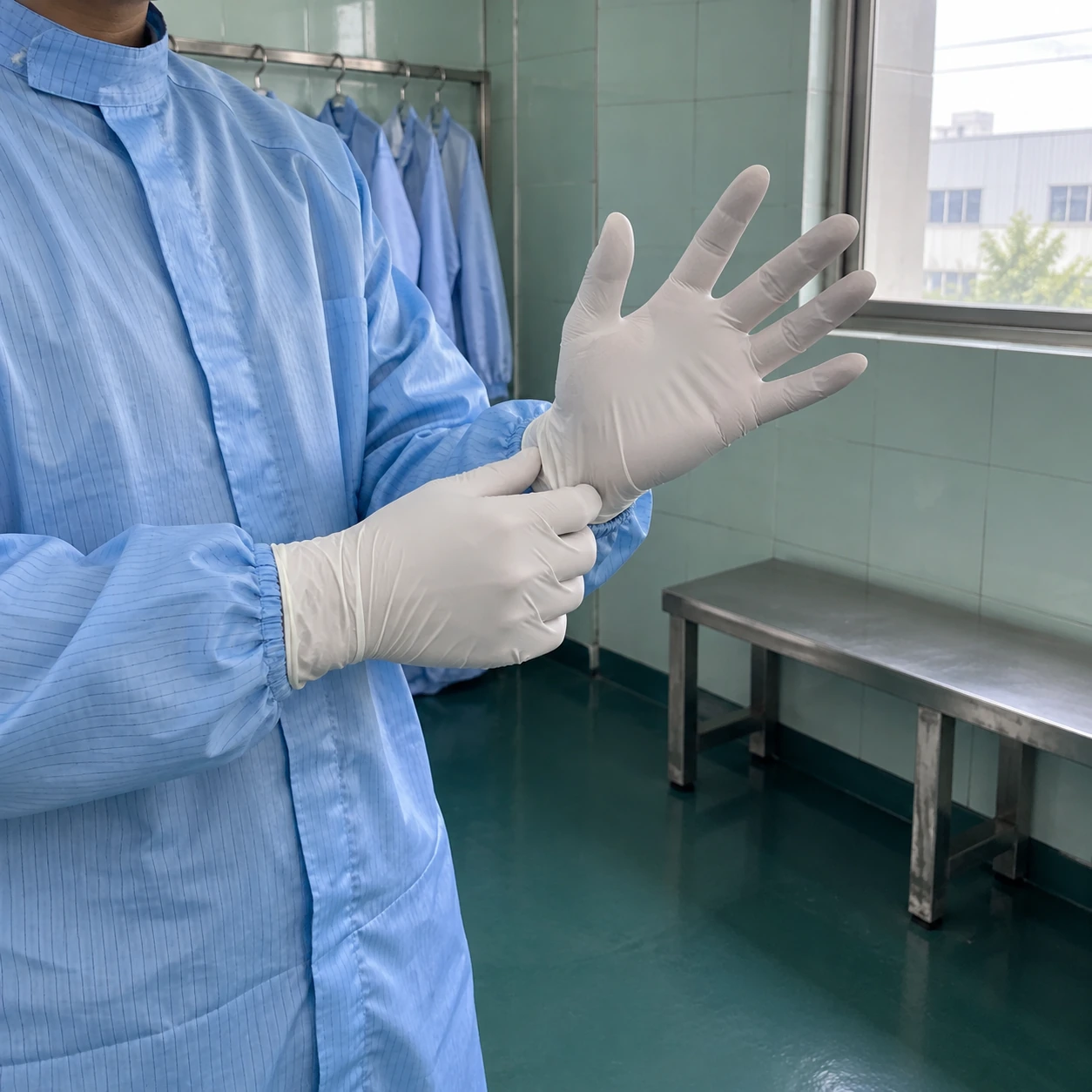 men nitrile cleanroom gloves class 100