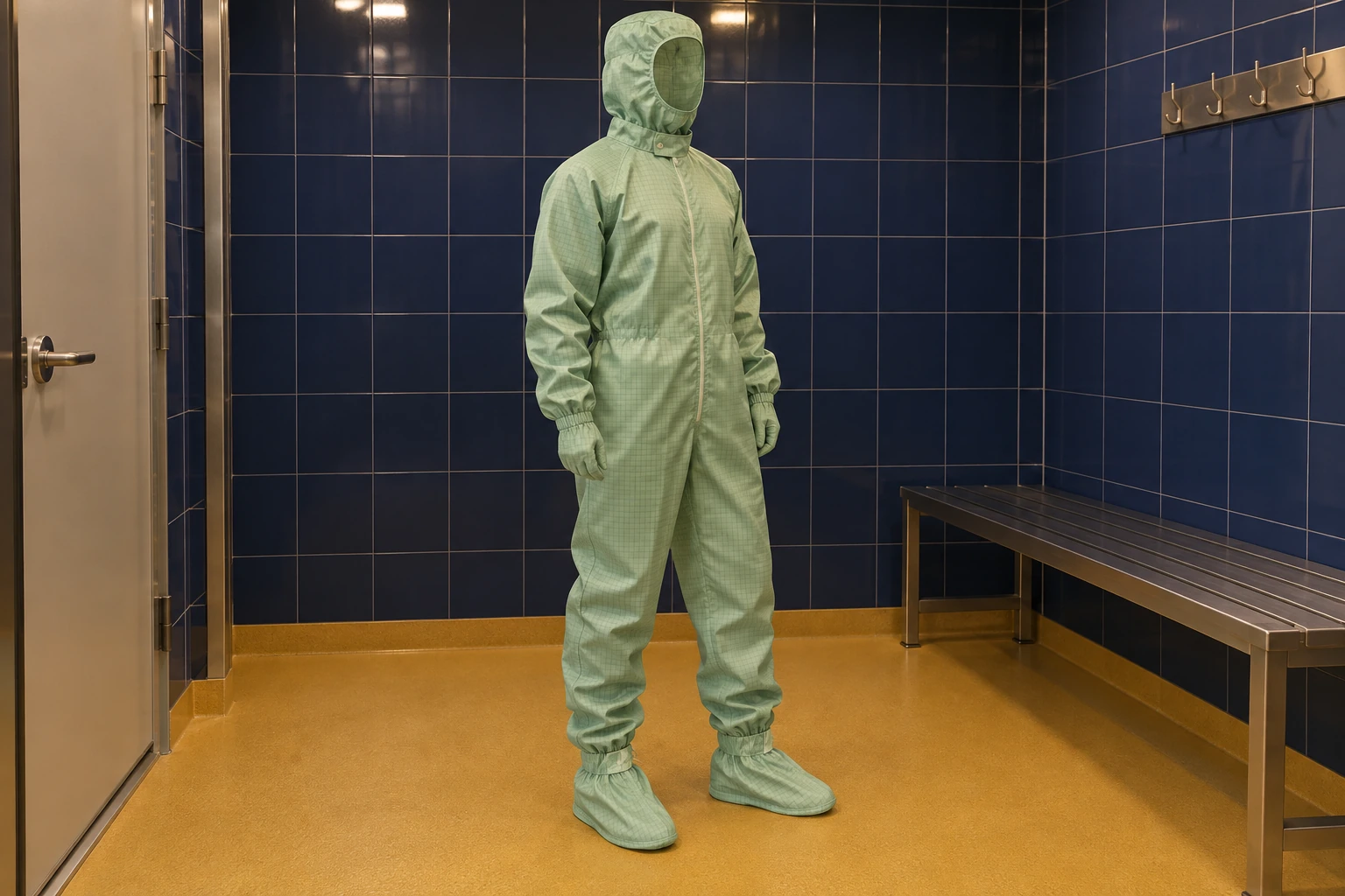 hooded cleanroom suit