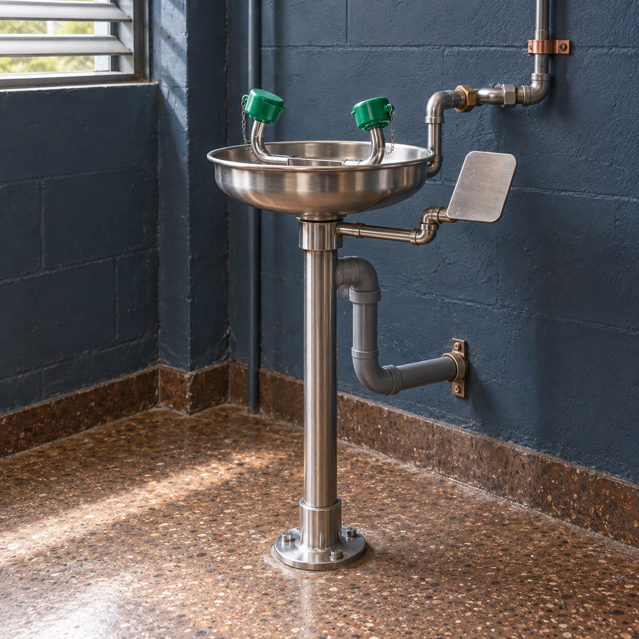 plumbed emergency eyewash station