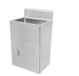 Stainless sink with a raised perimeter