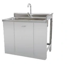 Cabinet sink with a manual tap