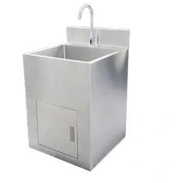 Sensor sink with a sliding service door
