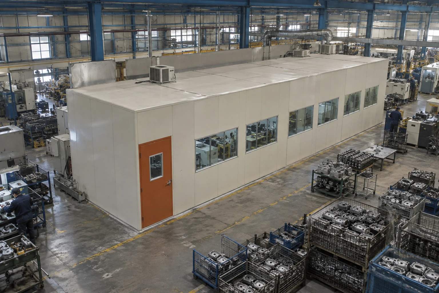 modular cleanroom 12x24x10 4 wall
