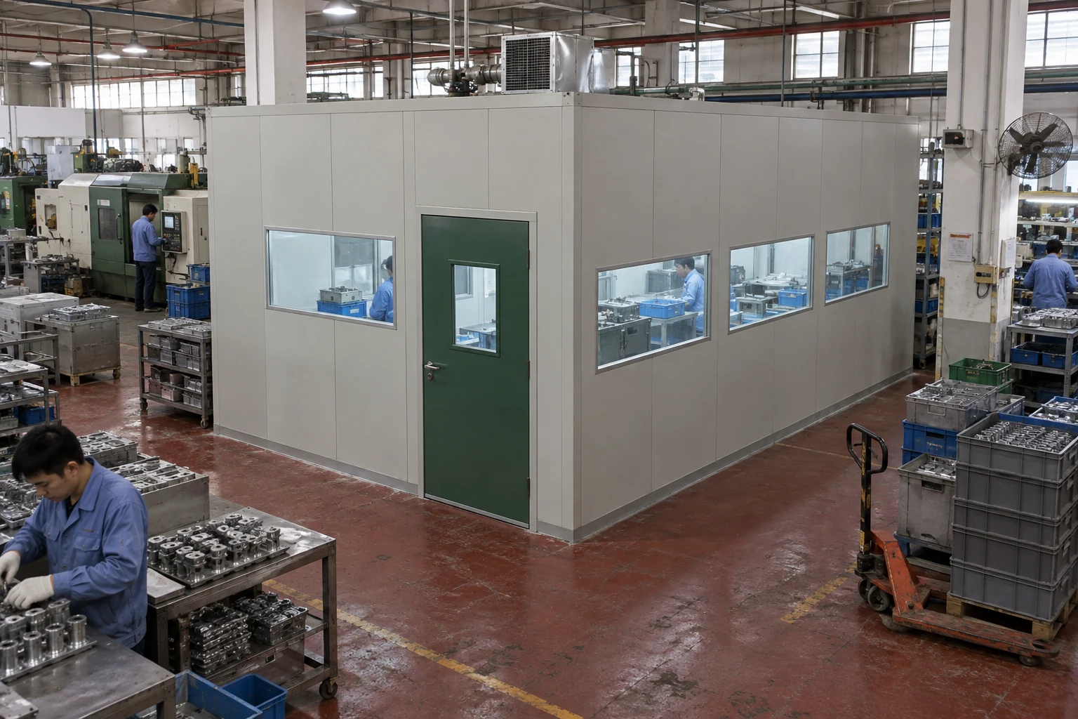 modular cleanroom 12x16x10 4 wall