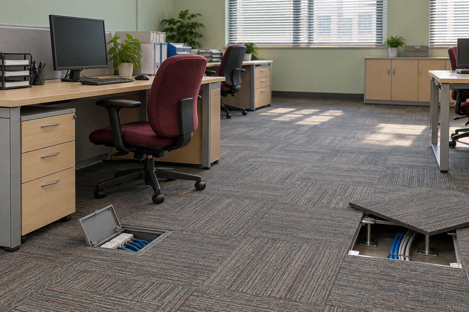 office raised access flooring