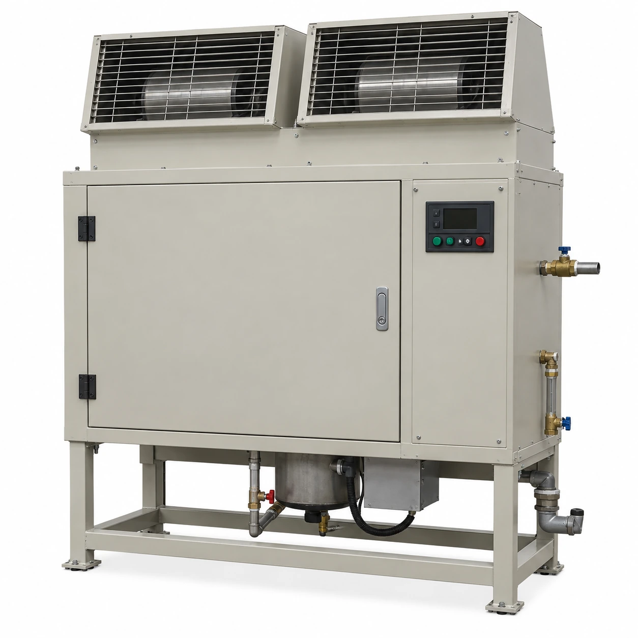 Chinese industrial steam humidifier with guarded fan distribution head and steel support