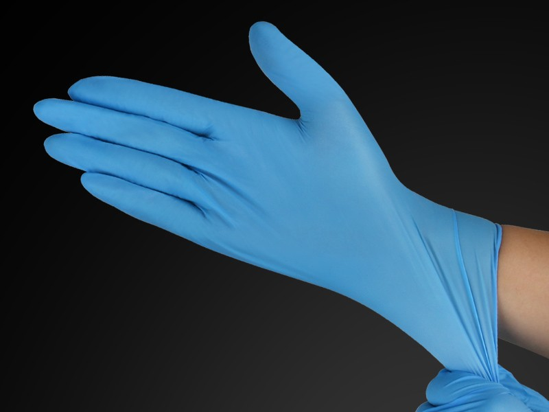 9 Inch Blue Nitrile Cleanroom Gloves — product view 3