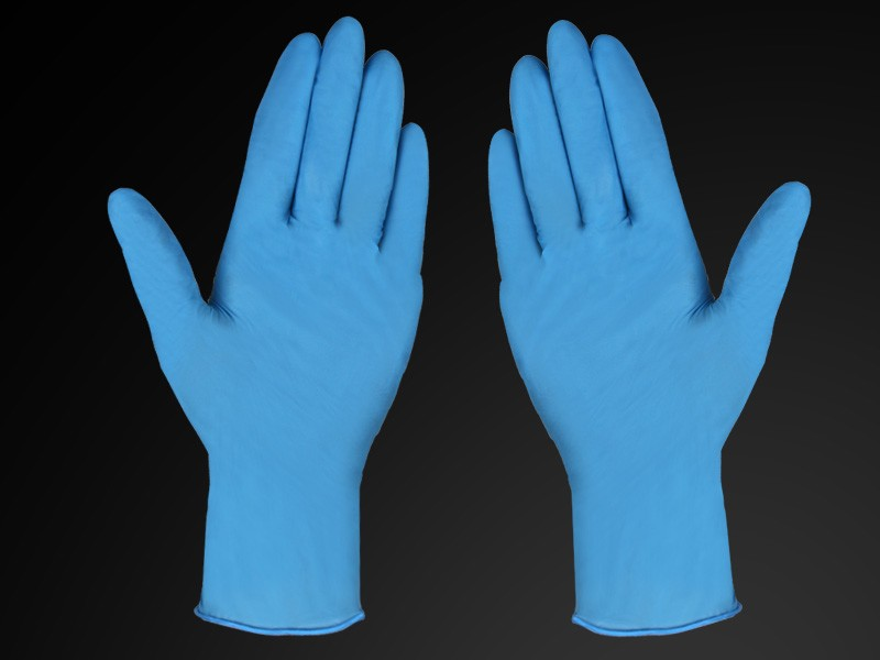 9 Inch Blue Nitrile Cleanroom Gloves — product view 5
