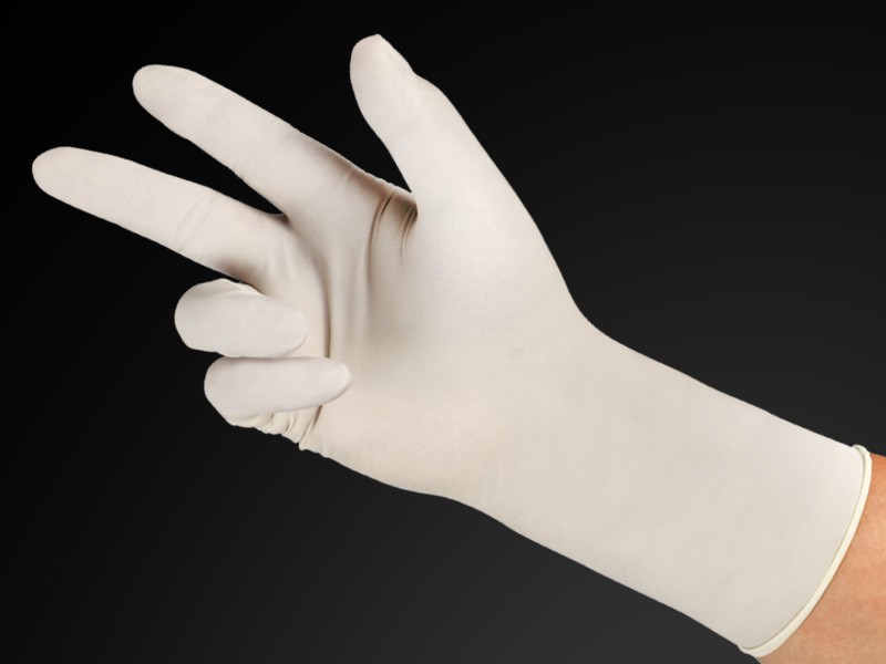 12 Inch White Latex Cleanroom Gloves — product cover