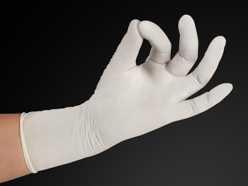 12 Inch White Latex Cleanroom Gloves — product view 4