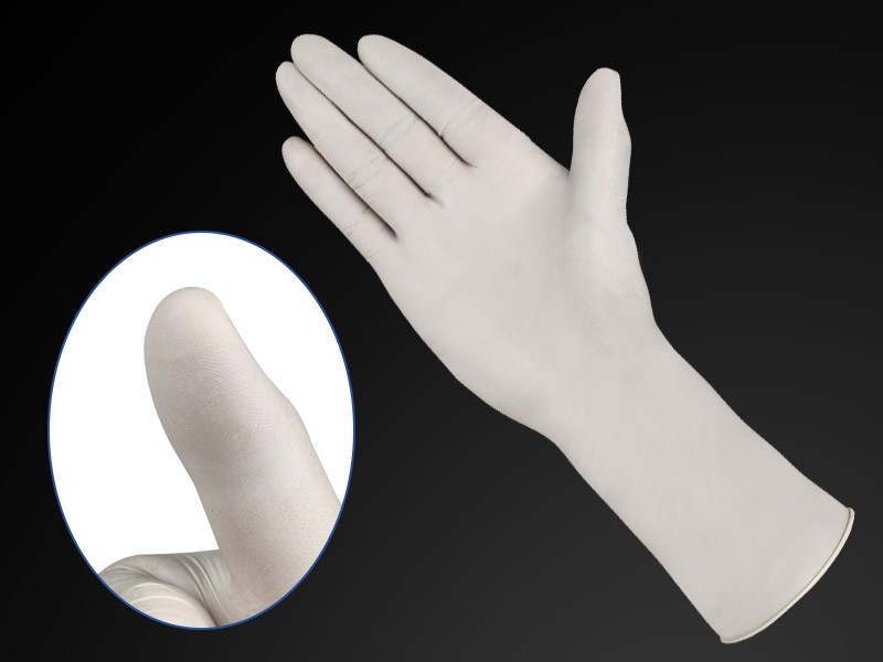 12 Inch White Latex Cleanroom Gloves — product view 2