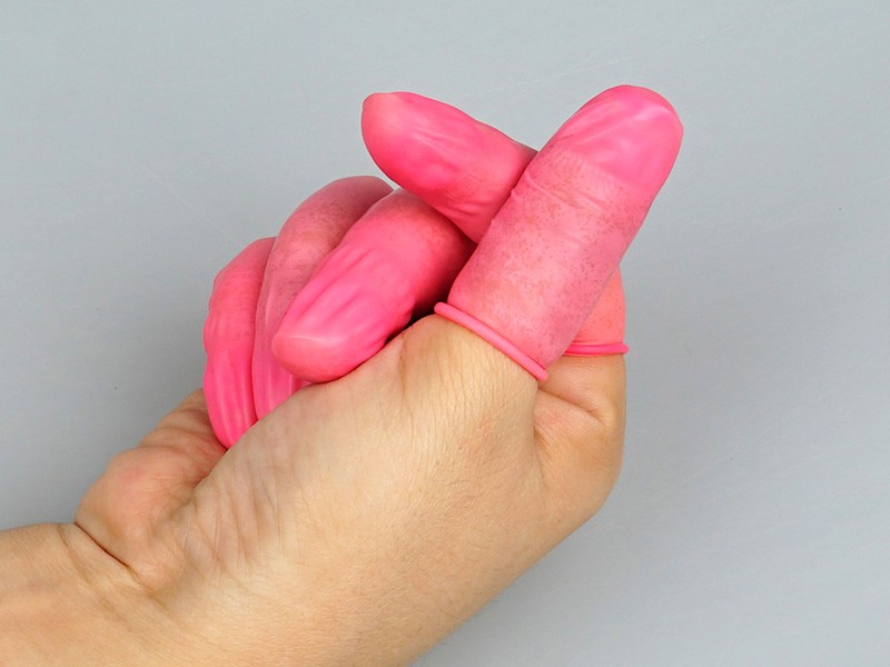 Pink Latex Finger Cots — product view 5