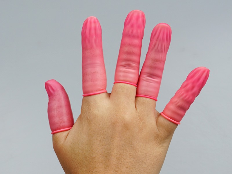 Pink Latex Finger Cots — product view 3