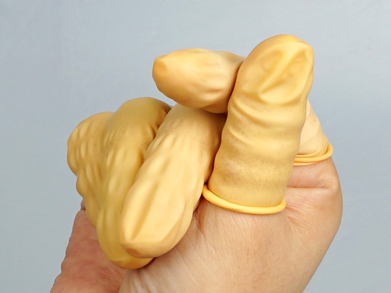 Yellow Latex Finger Cots