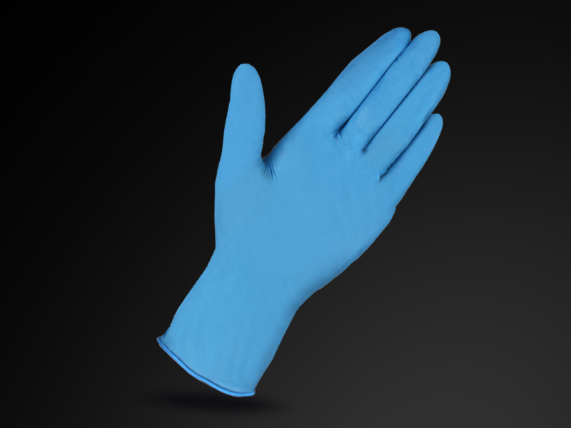 9 Inch Blue Nitrile Cleanroom Gloves — product view 2