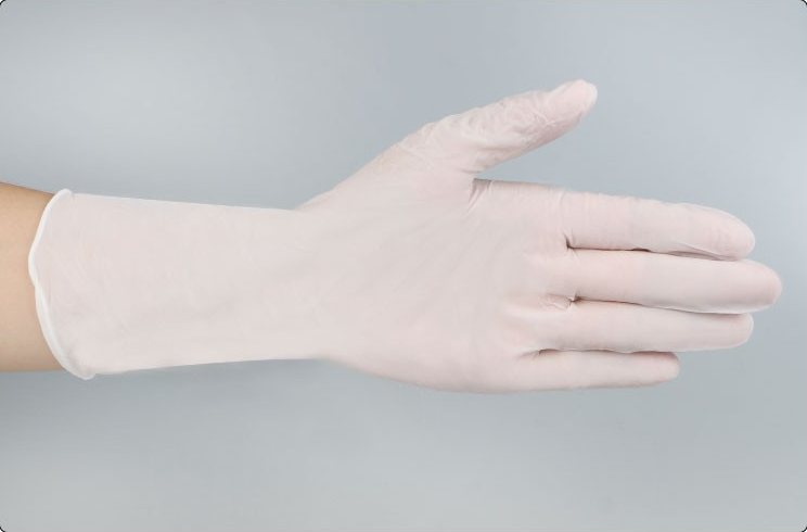 12 Inch White Nitrile Cleanroom Gloves — Extended white nitrile cuff