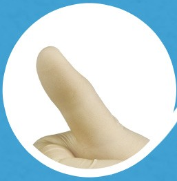 12 Inch Yellow Latex Cleanroom Gloves — Smooth yellow latex fingertip surface