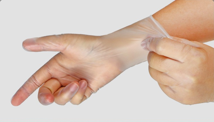 Disposable PVC Gloves — Transparent PVC glove cuff