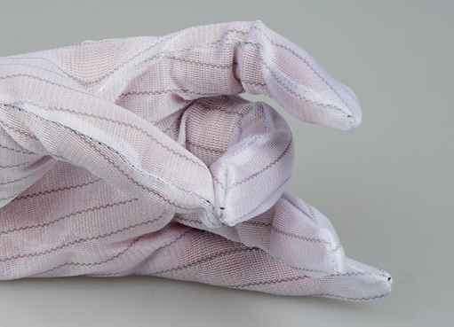 Anti-Static Gloves — Conductive stripe fabric close-up