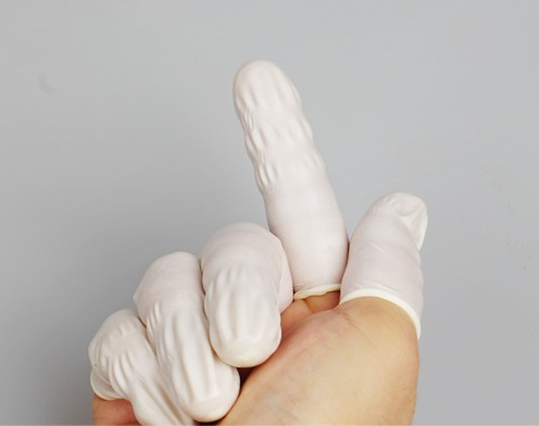 White Latex Finger Cots — White latex finger cot contact detail