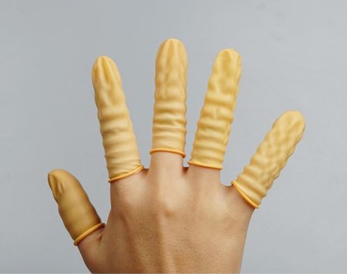 Yellow Latex Finger Cots — Yellow latex finger cot coverage