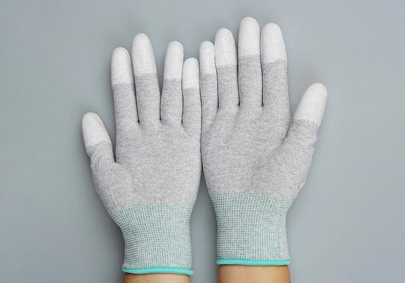 PU Fingertip-Coated Carbon Fiber Gloves — product detail and alternate view