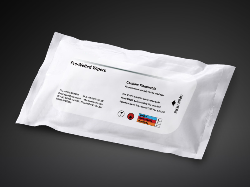 Sterile Presaturated Wood Pulp-Polyester Wipes 68 g/m² — product view