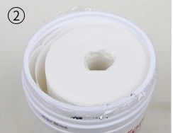 120 Sheet Pre-Saturated Wipes in a Bucket — Wipe roll inside the opened bucket