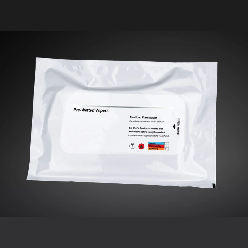 60 gsm Pre-Saturated Cellulose Polyester Wipes