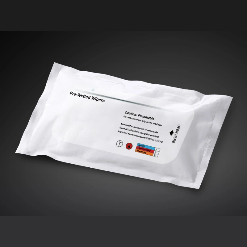 68 gsm 9 Inch Pre-Saturated Cellulose Polyester Wipes
