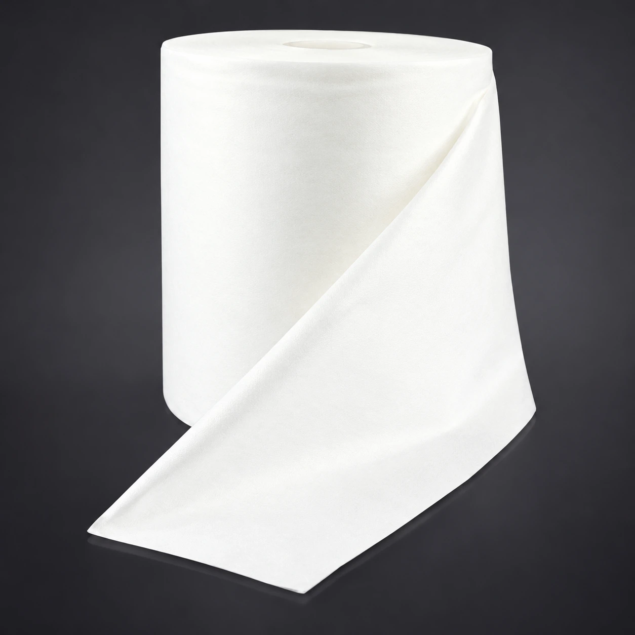 DP-1009F-2 broad white polyester roll with an unfolded cloth flap