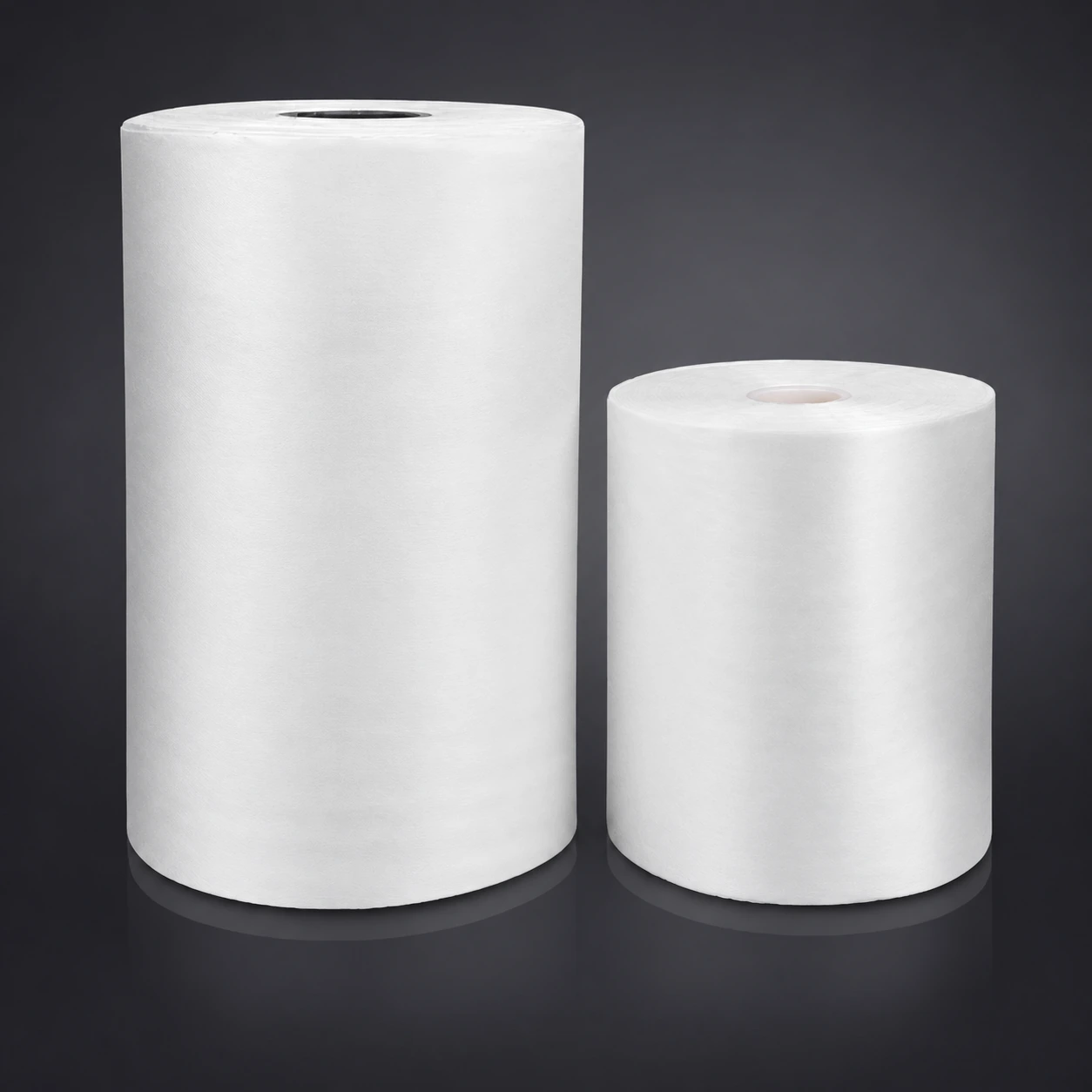 4009R-3 white wiping rolls in two heights on a dark studio background