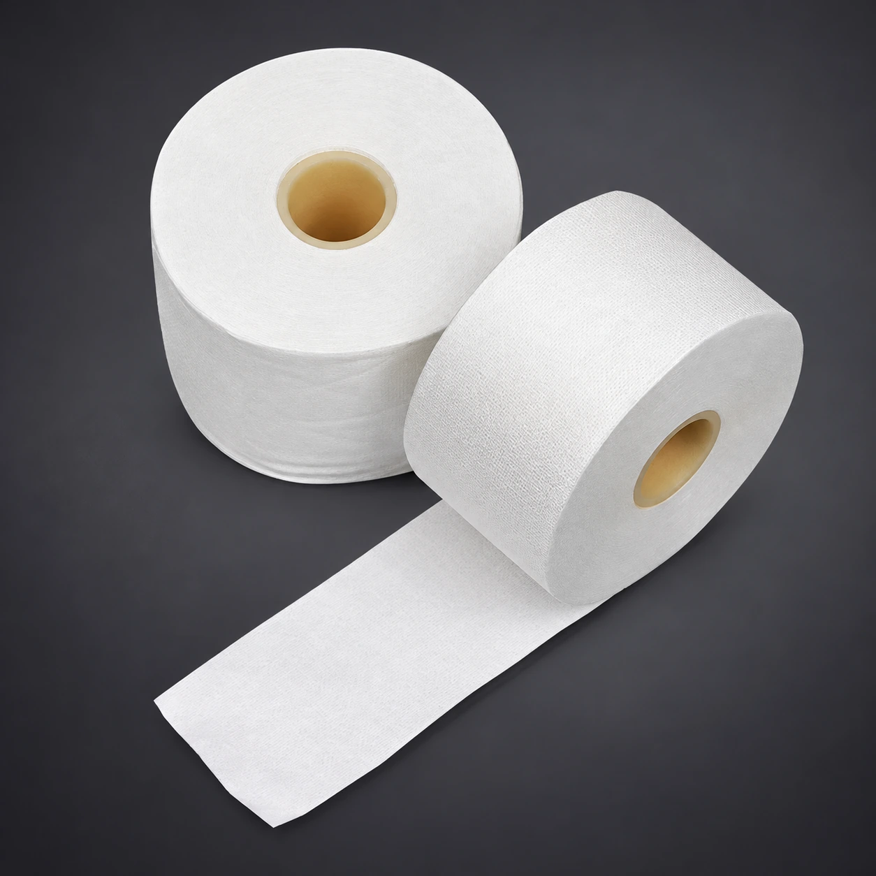 8009D white microfiber rolls with an open strip extending toward the foreground