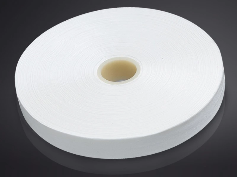 Narrow roll with visible winding layers