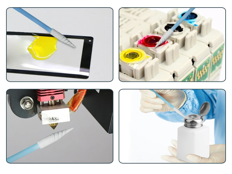 Cleaning applications; confirm fluid and surface compatibility